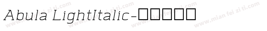 Abula LightItalic字体转换
